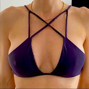 Acacia dark purple bikini top